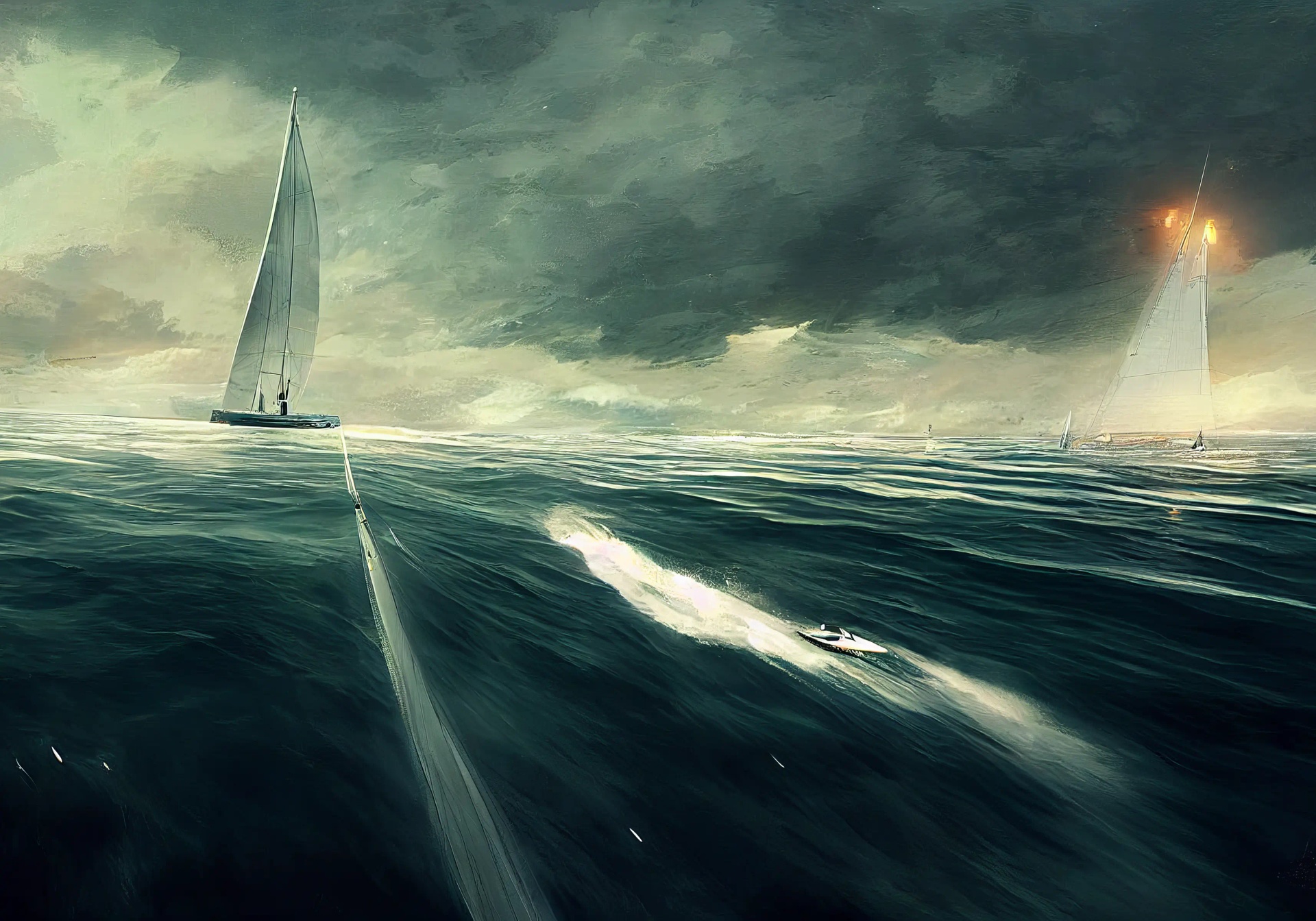 Sailing the Vengeful Vortex @ 100x70cm
